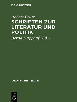 cover image of Schriften zur Literatur und Politik
